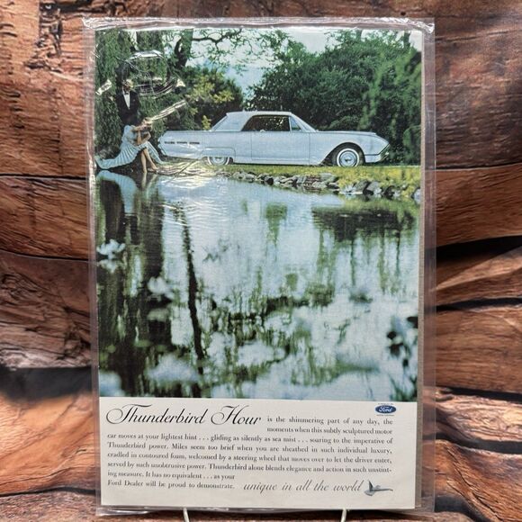 1962 Ford Thunderbird Car Ad Original Print Vintage Magazine Advertisement Lake - Picture 1 of 5